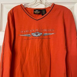 Harley-Davidson V-Neck Long Sleeve T-Shirt